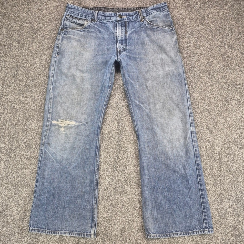Levi's SilverTab Boot Cut Jeans Mens 36x30 Denim Blue Cotton Distressed Y2K